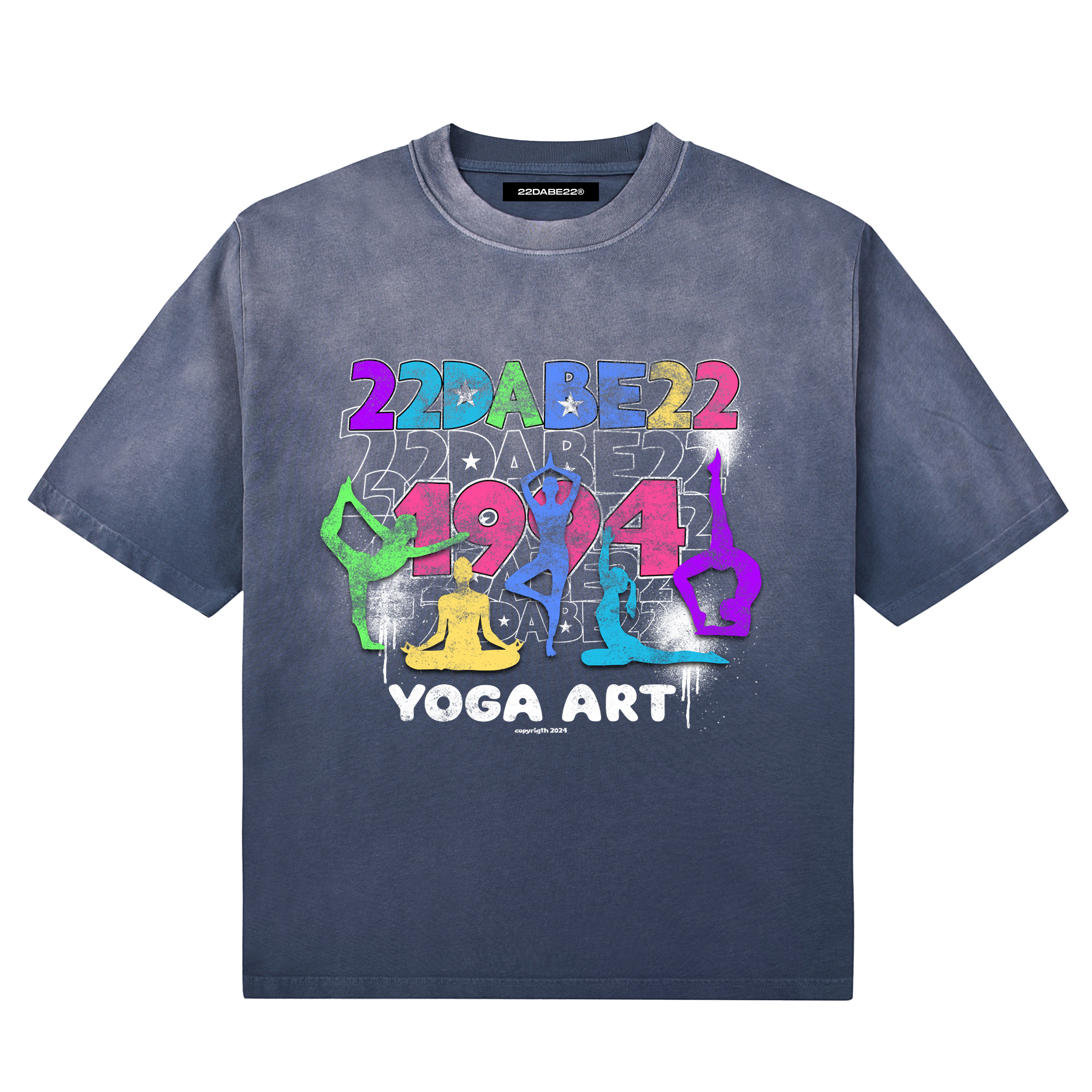 Navy Yoga T-Shirt by 22DABE22®