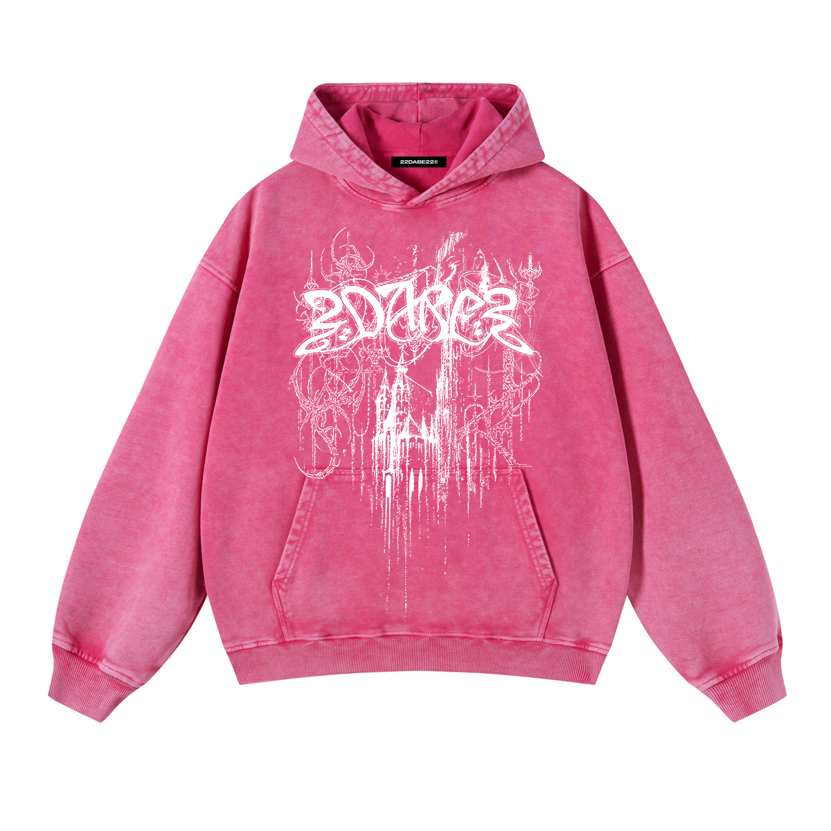 Hoodie Washed Pink Castle by 22DABE22®