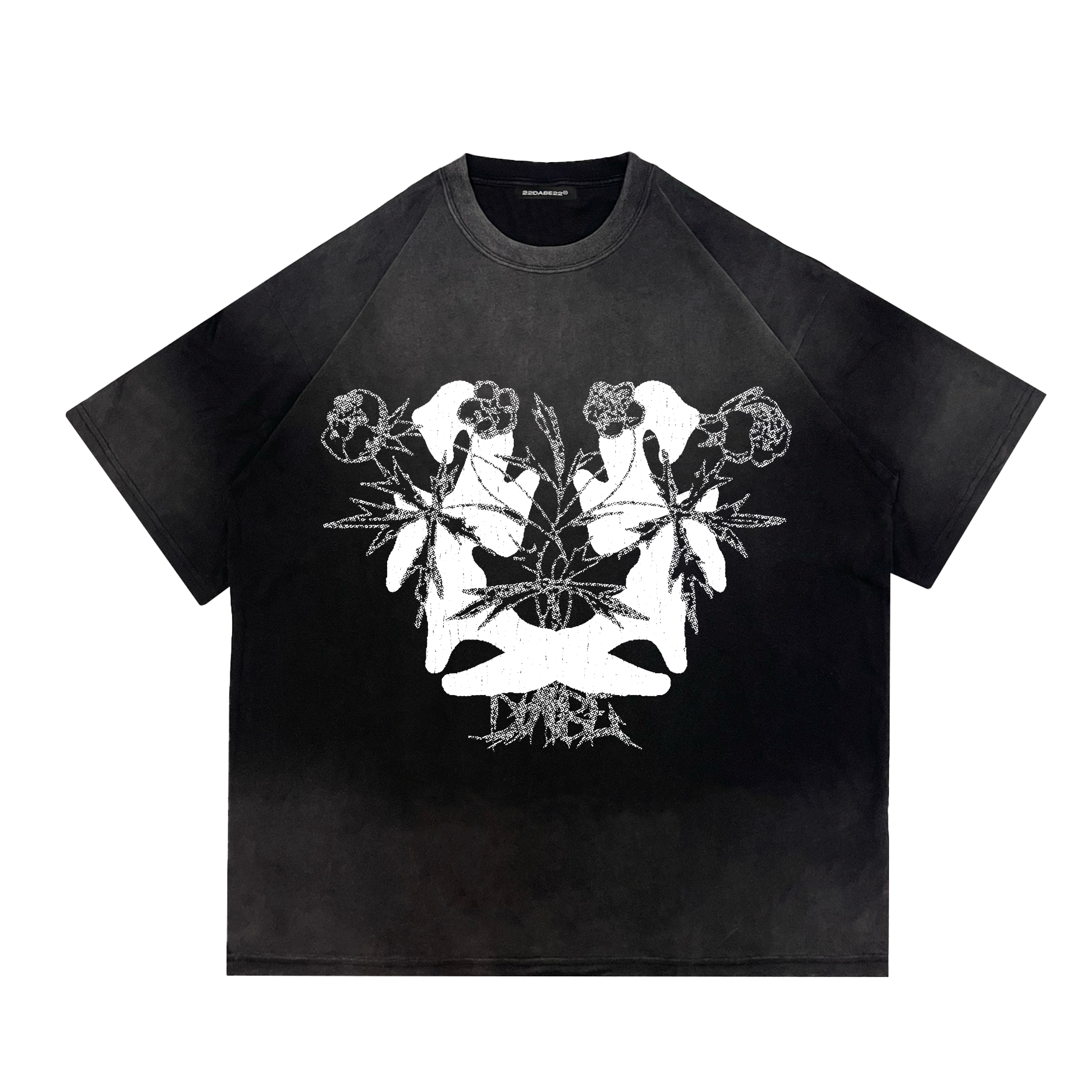 T-Shirt Black ''22 Roses'' by 22DABE22® (white)