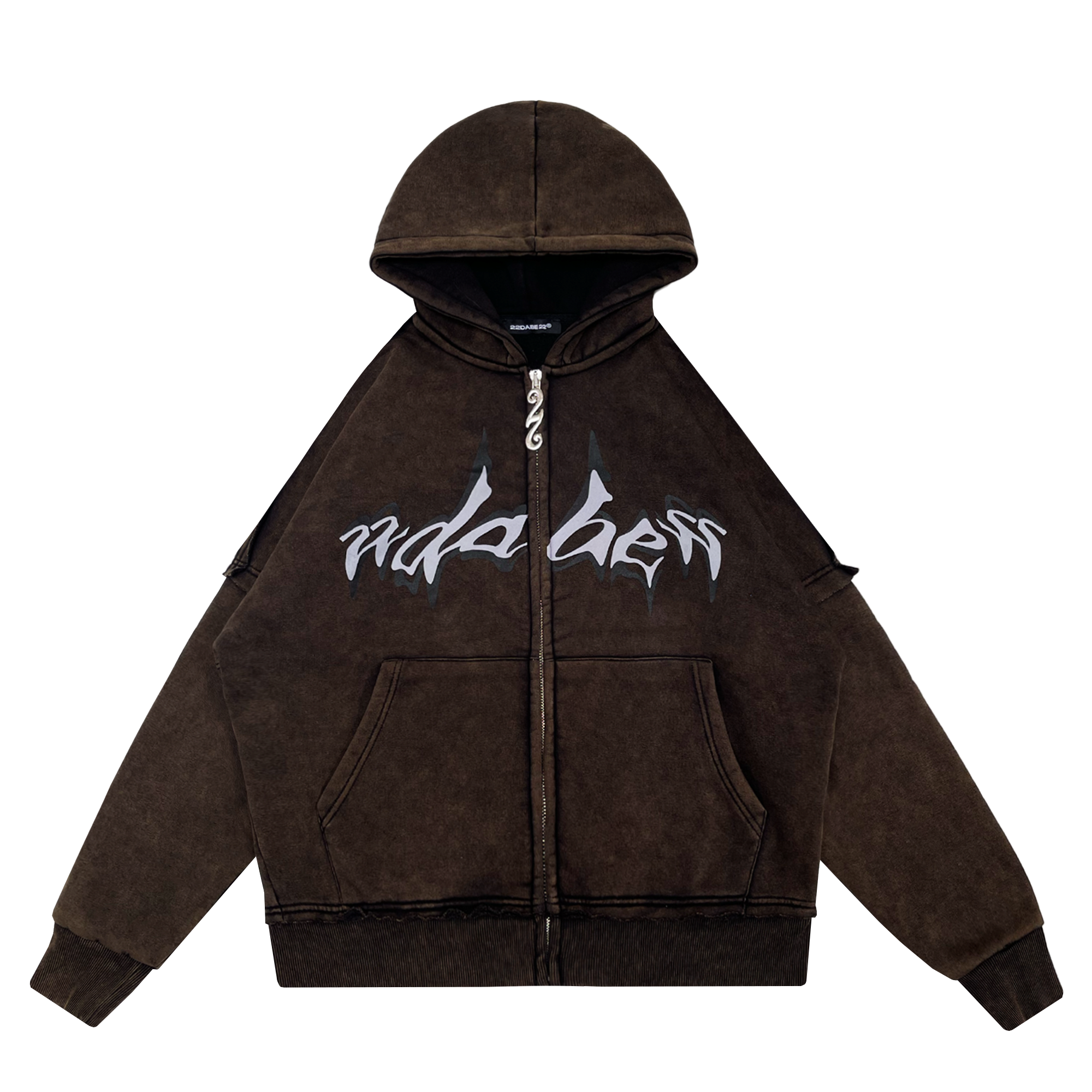 Zip Jacket Washed Black/Brown