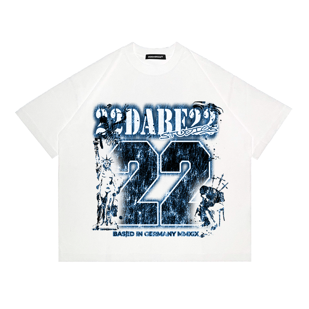 T-Shirt 22DABE22® - ''STUDIOS'' White/Blue