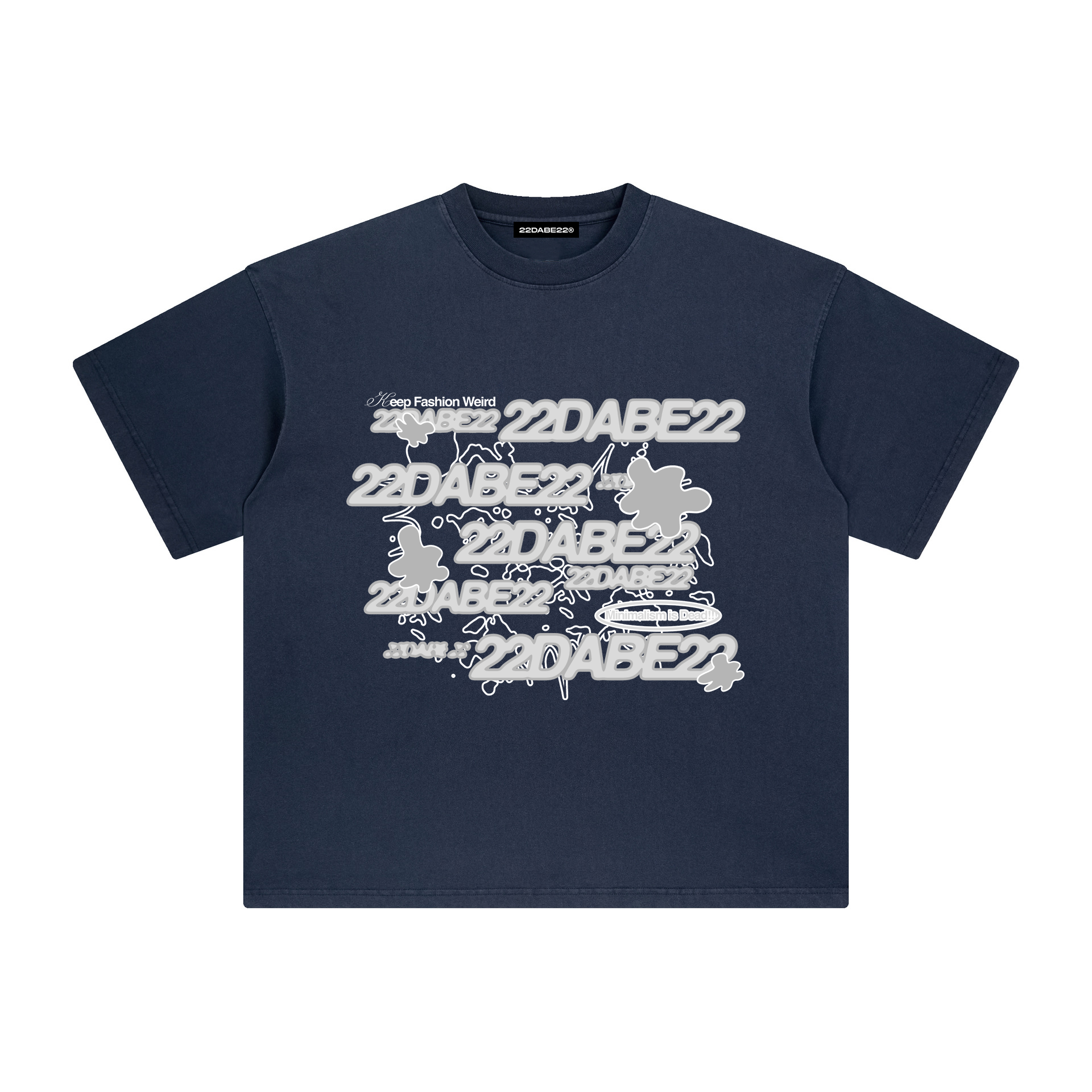 T-Shirt 22DABE22® ''KEEP FASHION WEIRD'' Navy/White