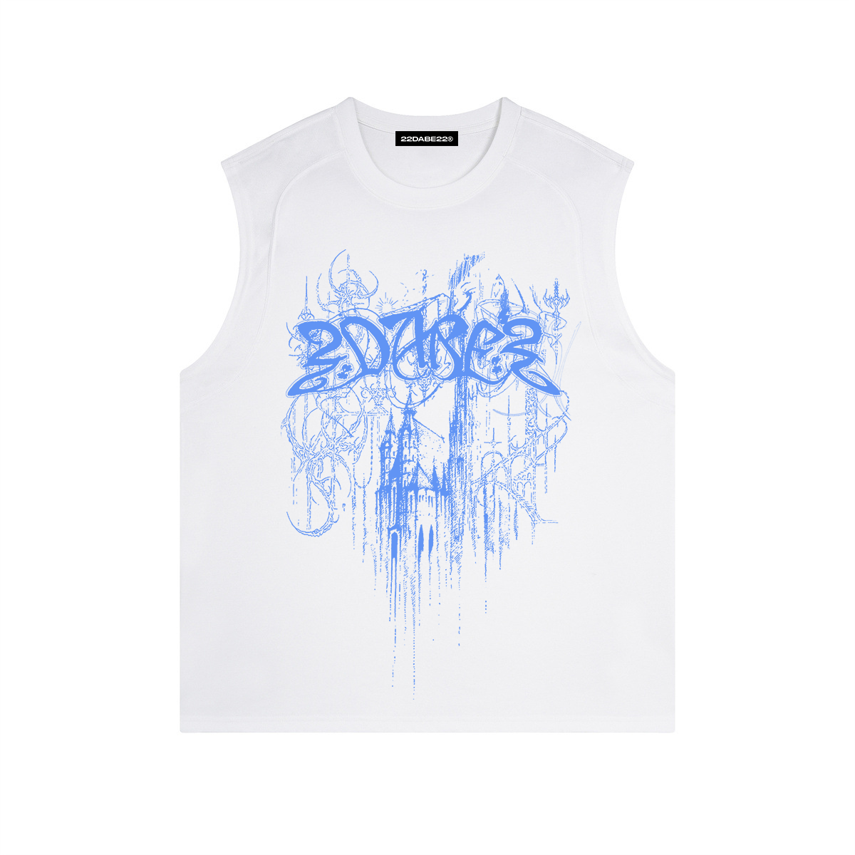 Tanktop 22DABE22® - ''Castle'' White/Blue