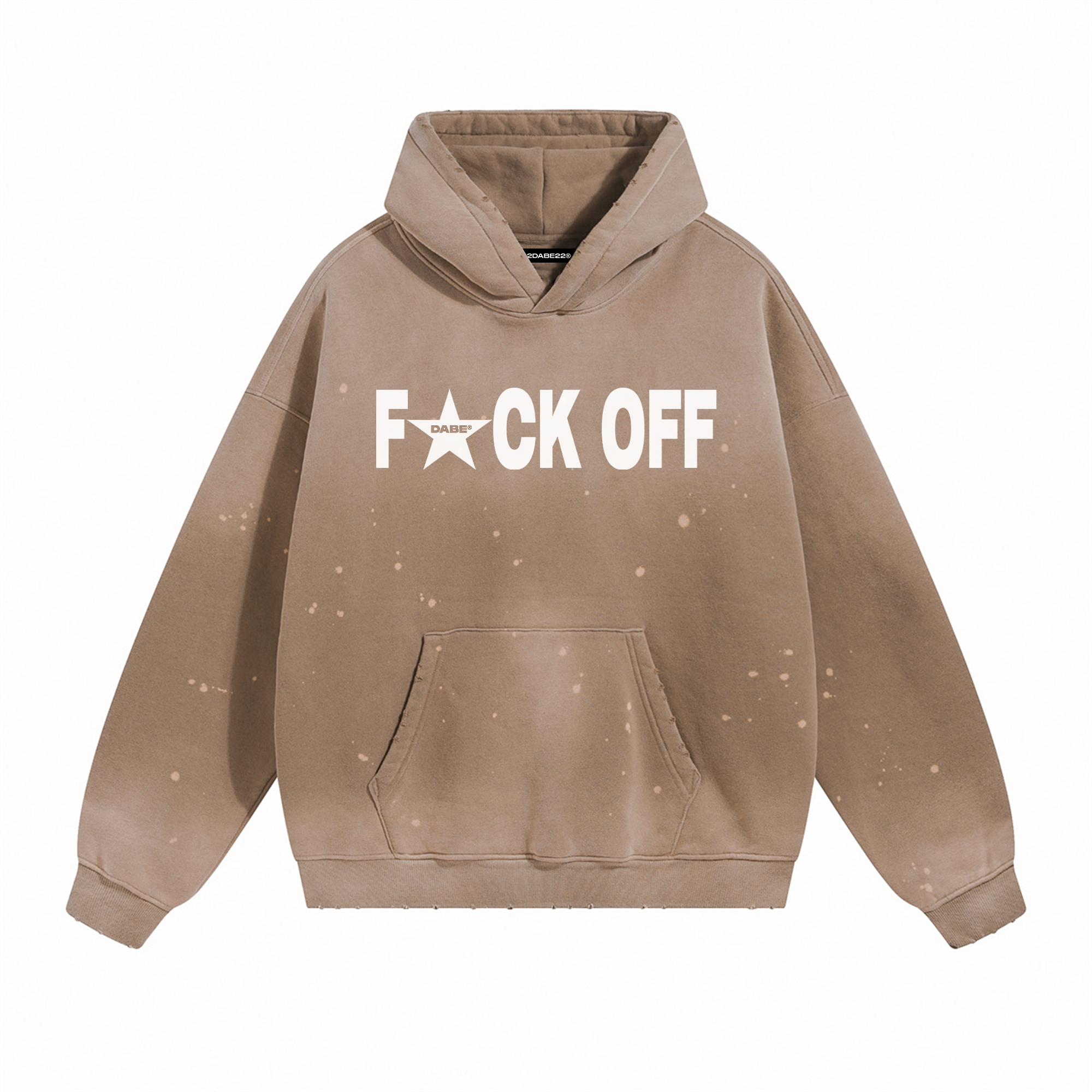 Hoodie F*UCK OFF by 22DABE22® Sand