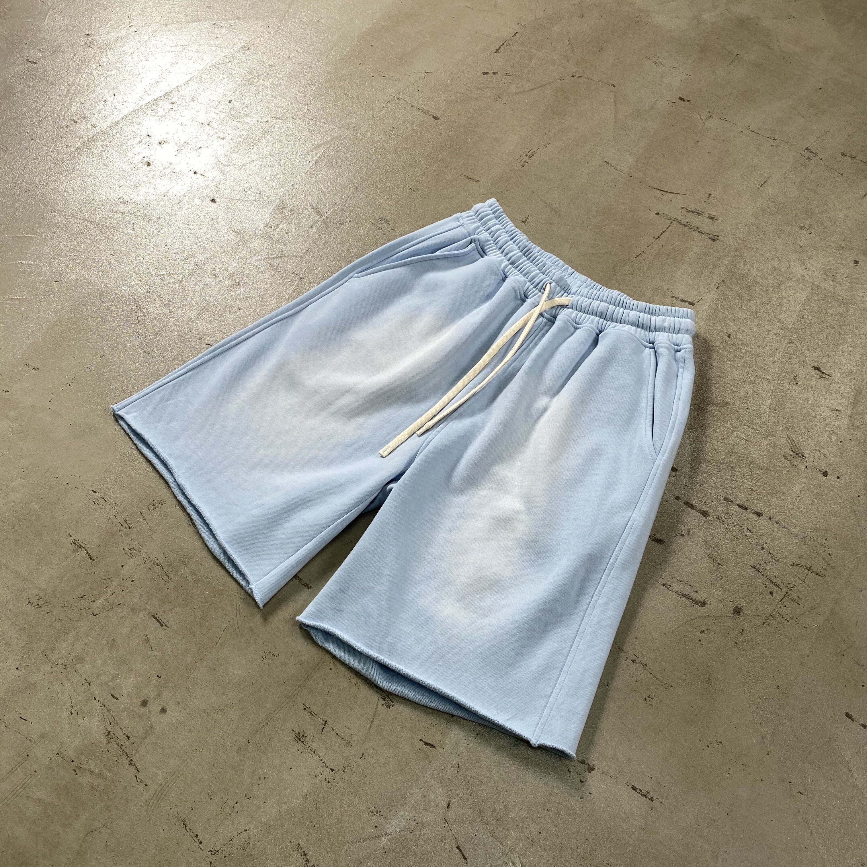 Short Premium Washed Basic Baby Blue