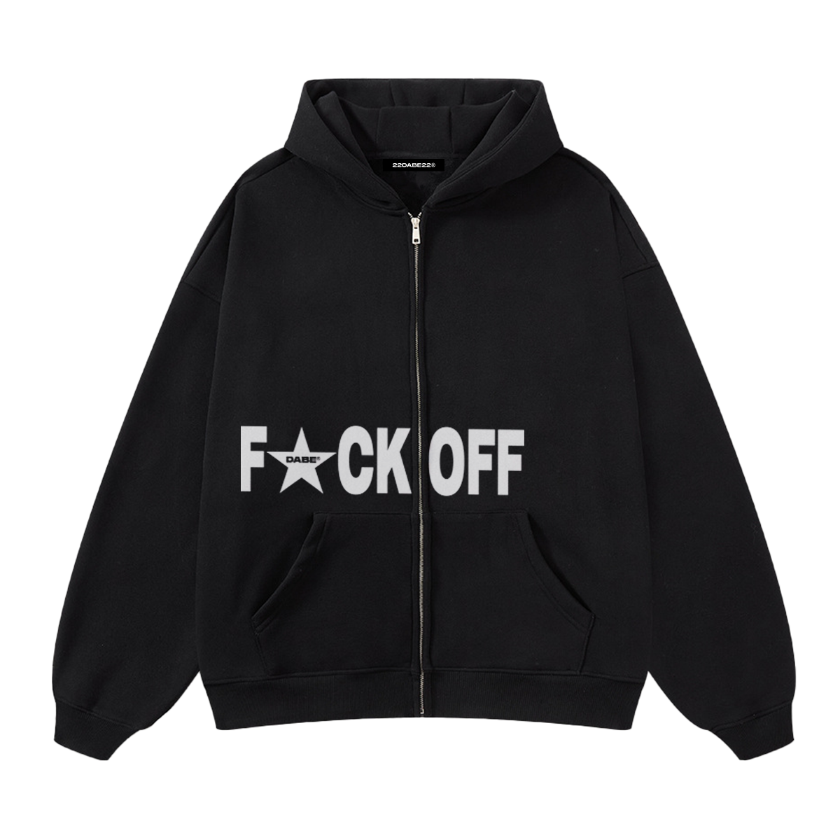 F*UCK OFF Zip Jacket by 22DABE22® Black