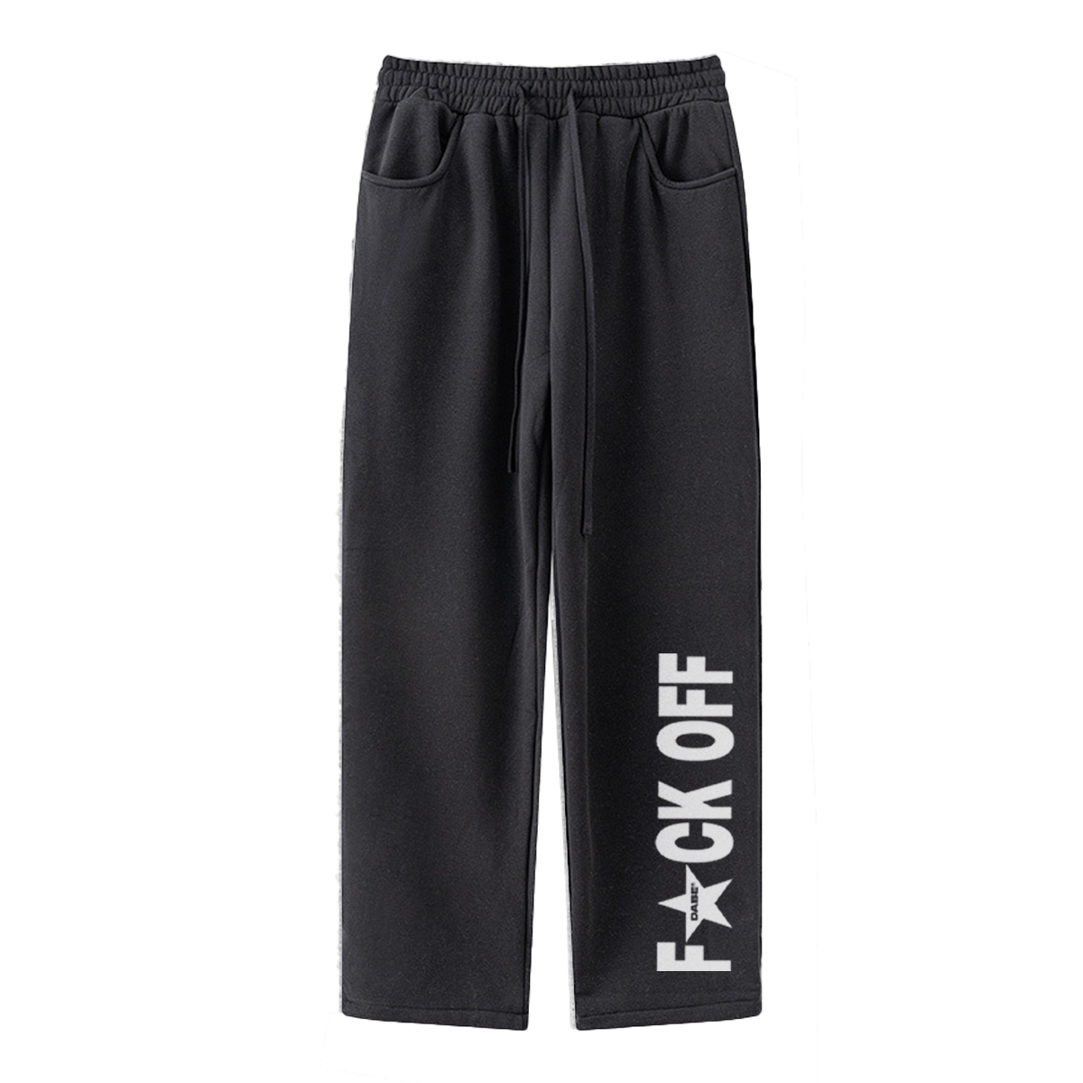 Open Leg Jogger F*UCK OFF Black