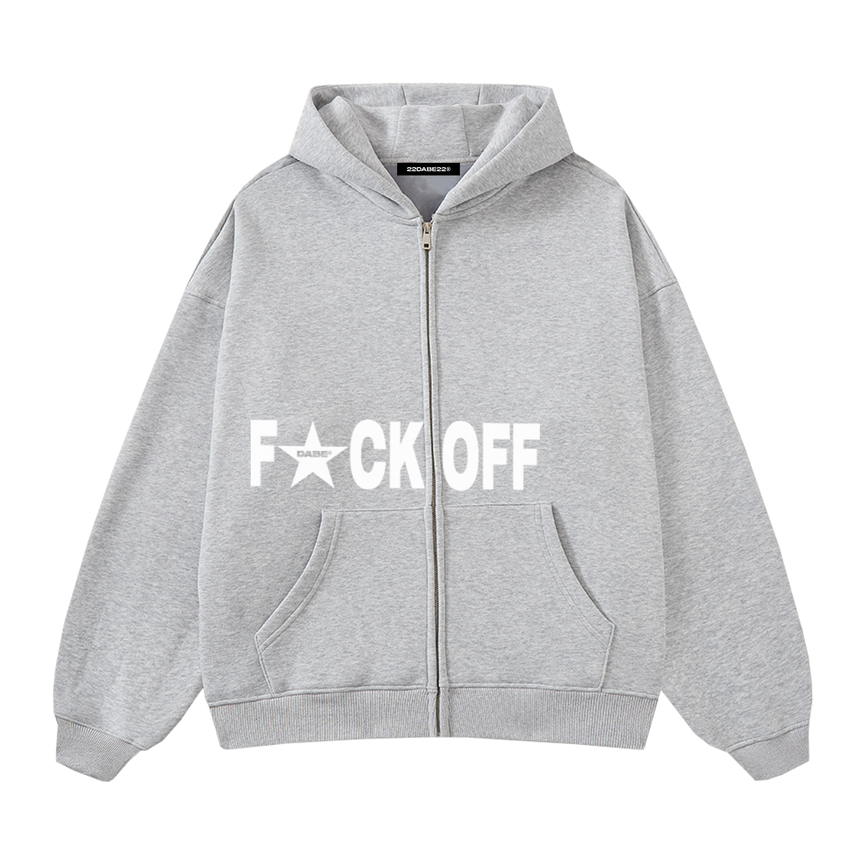 F*UCK OFF Zip Jacket by 22DABE22® Grey