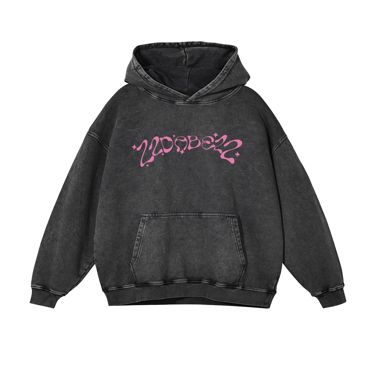 Hoodie Washed Black/Pink 22DABE22®