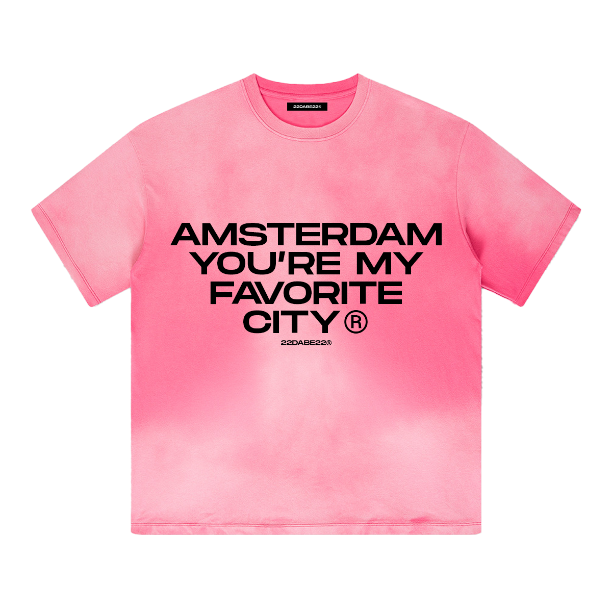 Pink Washed ''Amsterdam'' T-Shirt by 22DABE22®