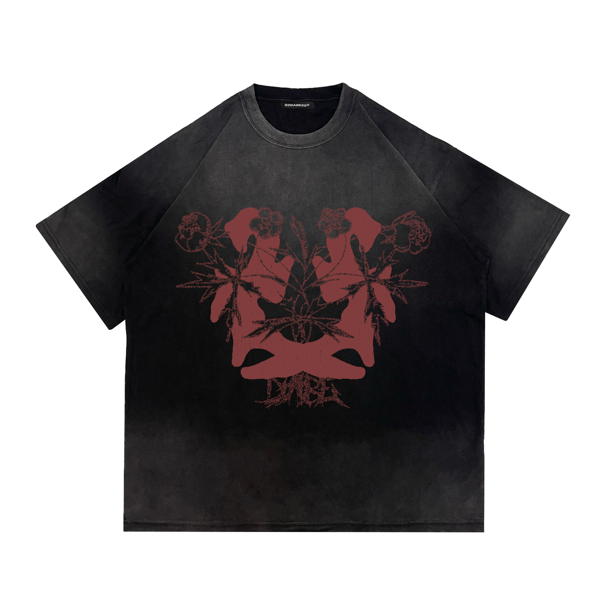 T-Shirt Black ''22 Roses'' by 22DABE22® (red)