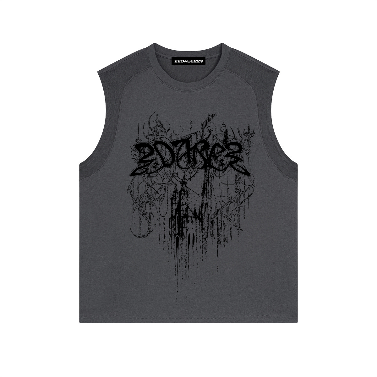 Tanktop 22DABE22® - ''Castle'' Grey/Black